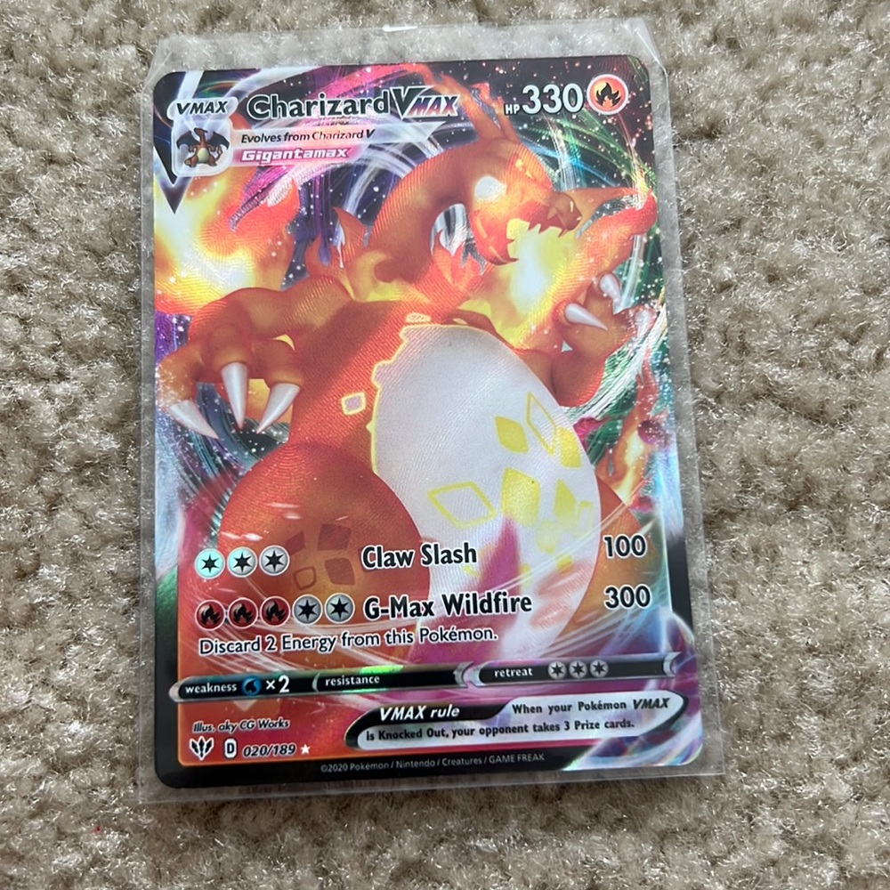 Charizard Vmax undamaged real trading card